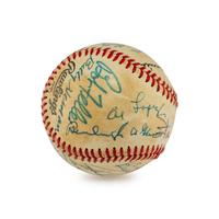 A Hall of Fame Multi Signed Autograph Baseball (PSA Sticker)