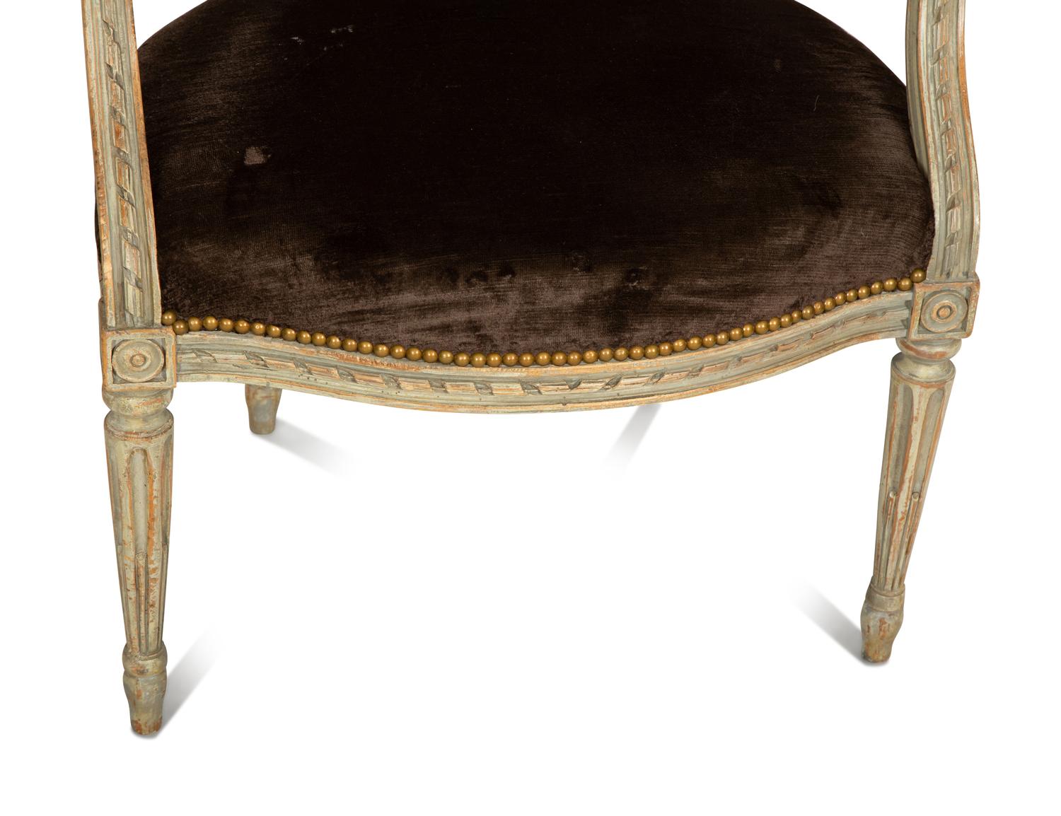 Two French Carved and Painted Wood Chairs