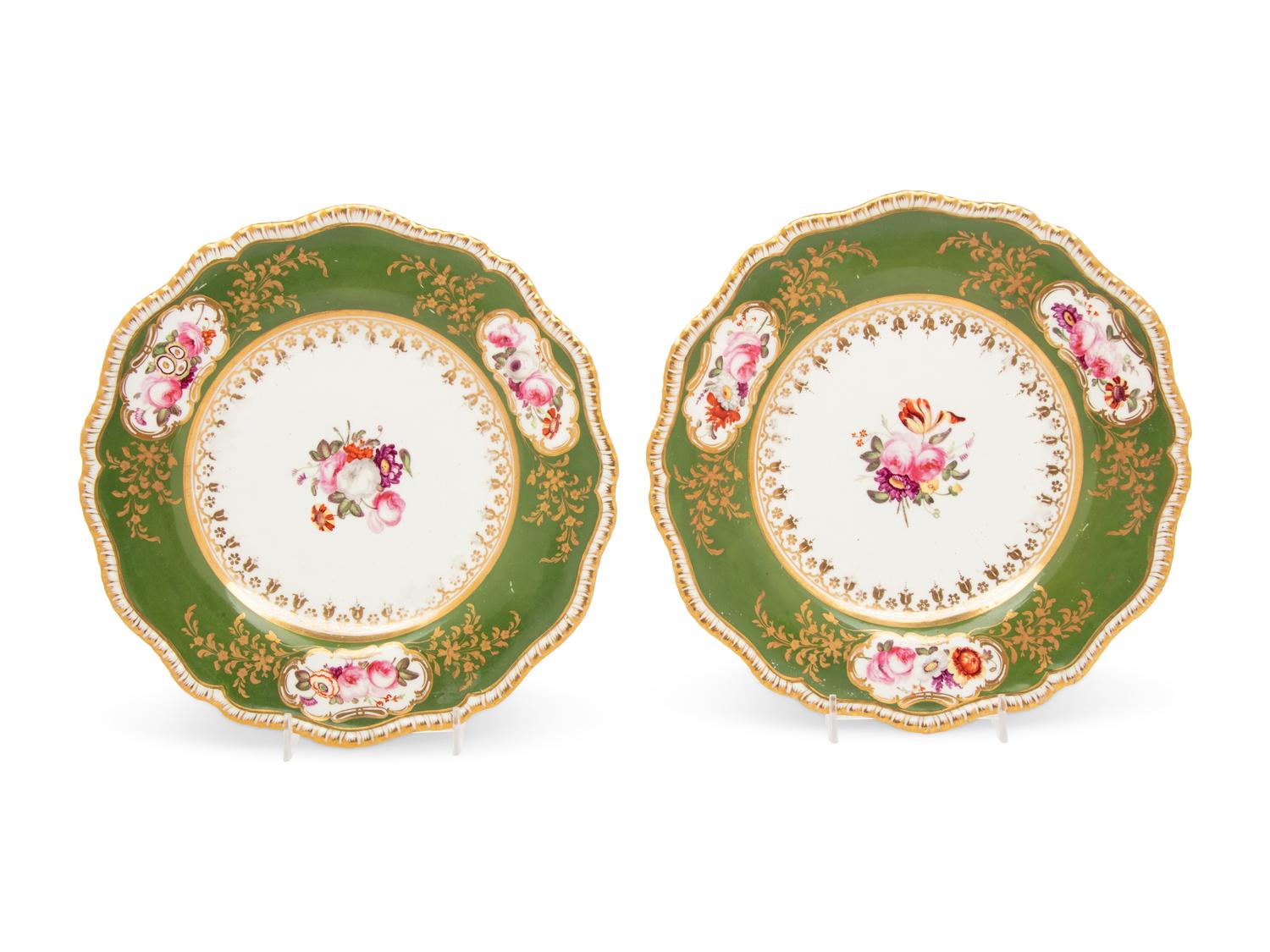 A Pair of Coalport Porcelain Dessert Plates