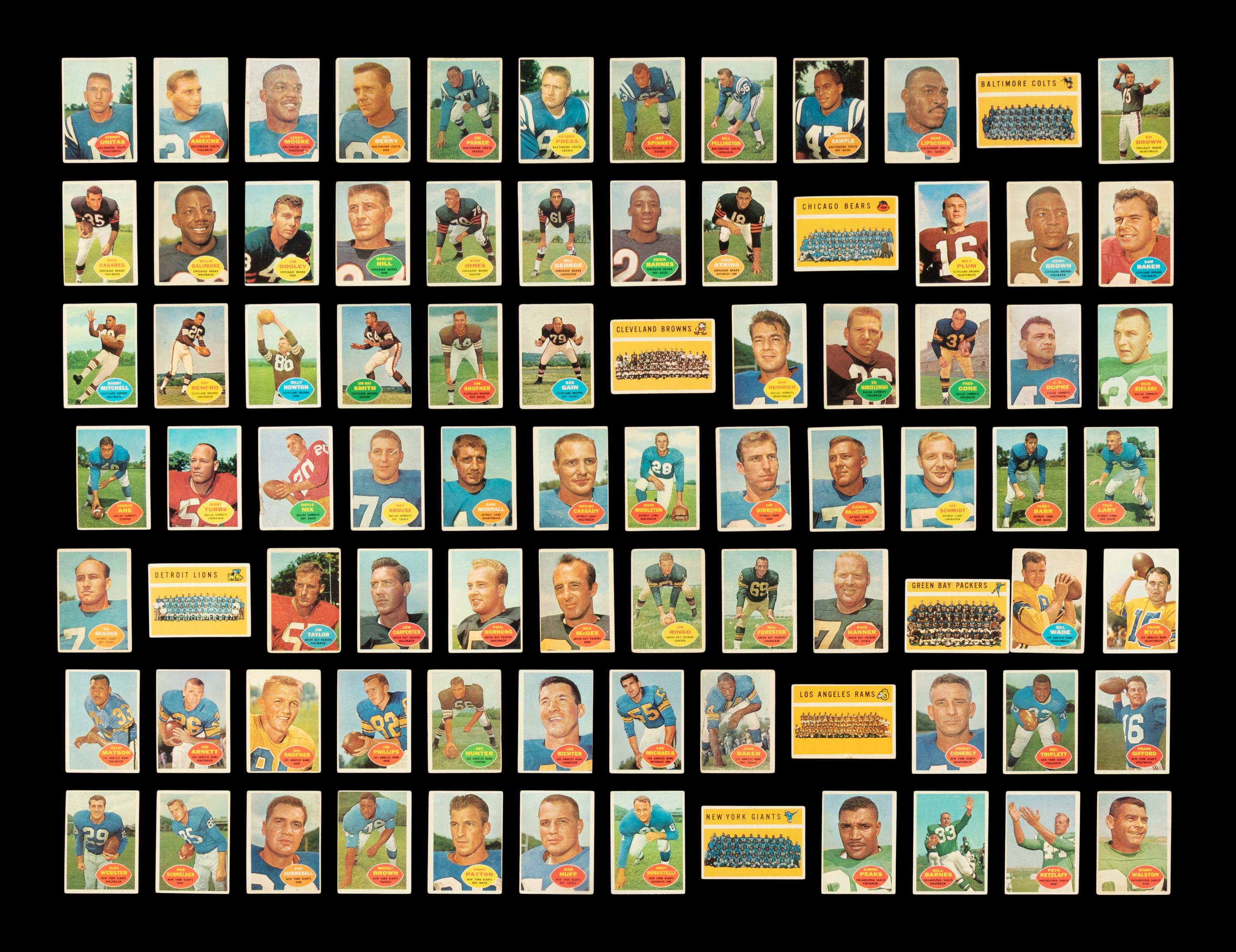 A Near Set of 1960 Topps Football Cards (130/132)