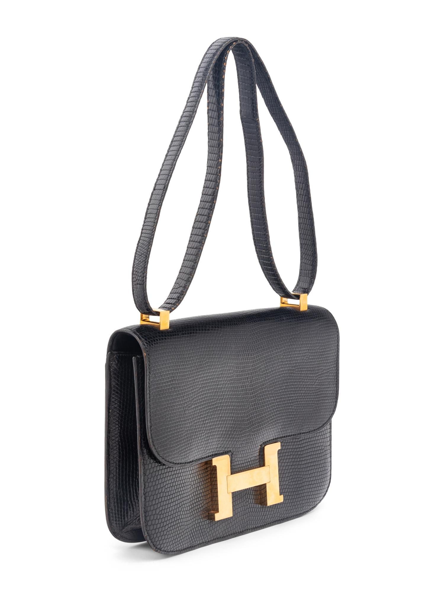 Hermès Constance 23 in Black Lizard