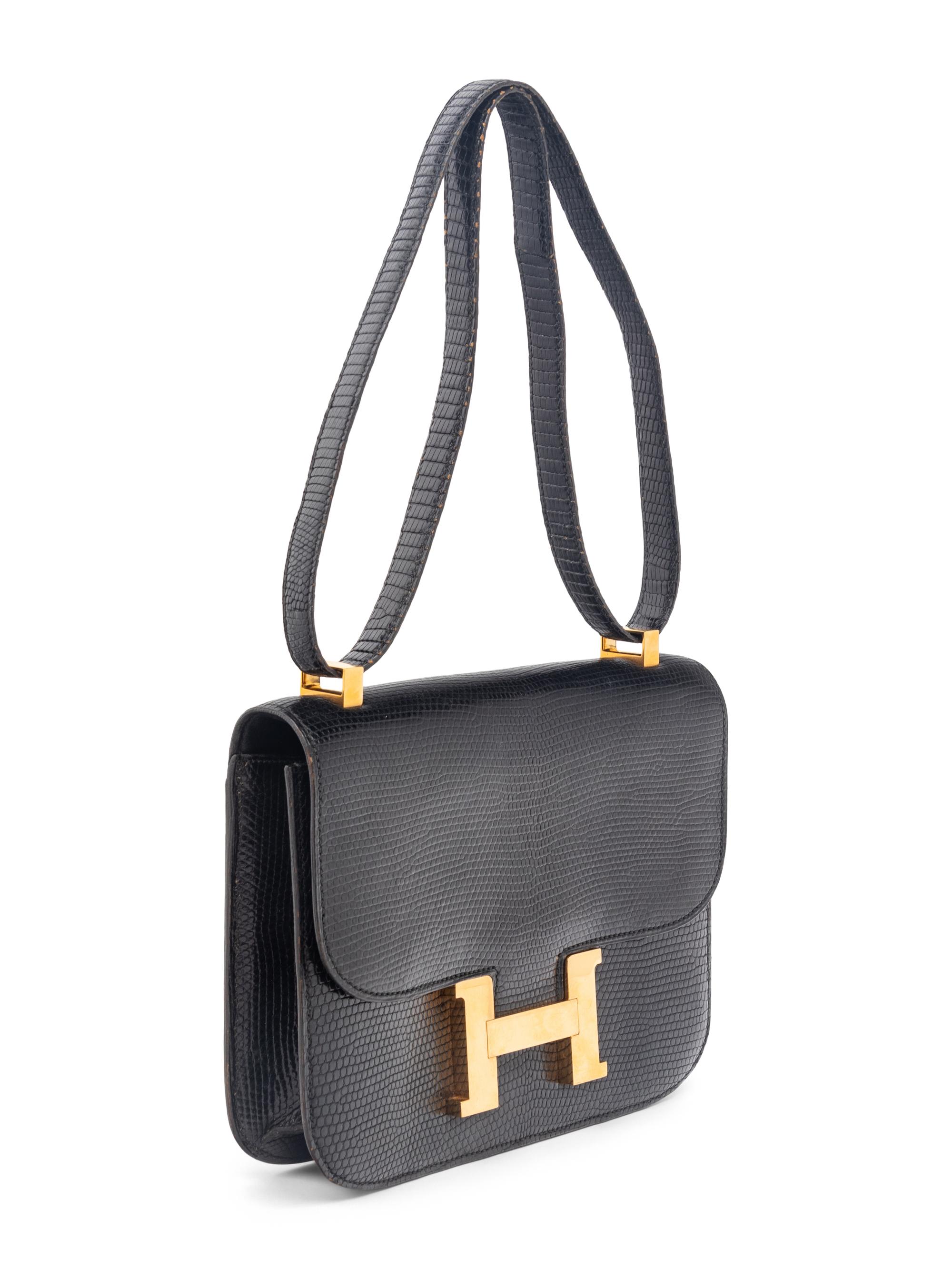 Hermès Constance 23 in Black Lizard