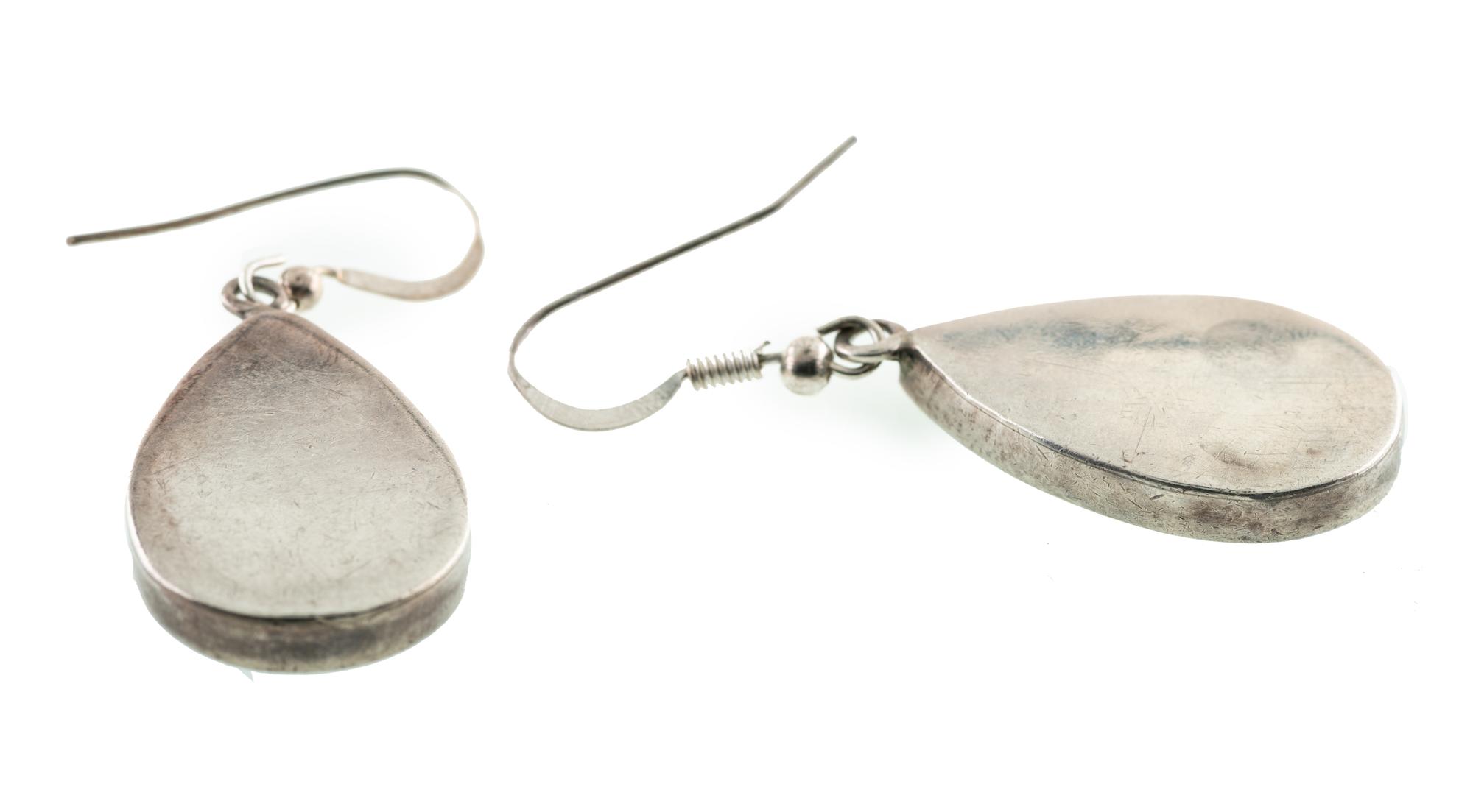 Zuni Silver Squash Blossom Necklace, Earring, and Cuff Bracelet Suite Lot is located and will ship from Denver, Colorado.
