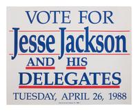 [JACKSON, Rev. Jesse L. (b. 1941 )]. Political ephemera from Jackson's 1984 and 1988 presidential campaigns, comprising: