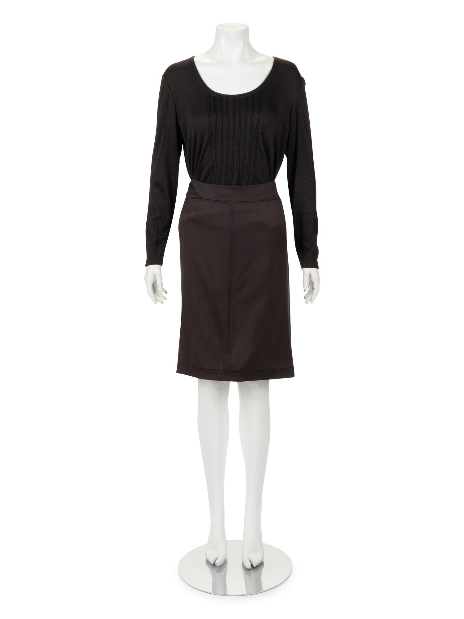Chado Ralph Rucci Brown Cashmere Three-Piece Ensemble, 2000-10s