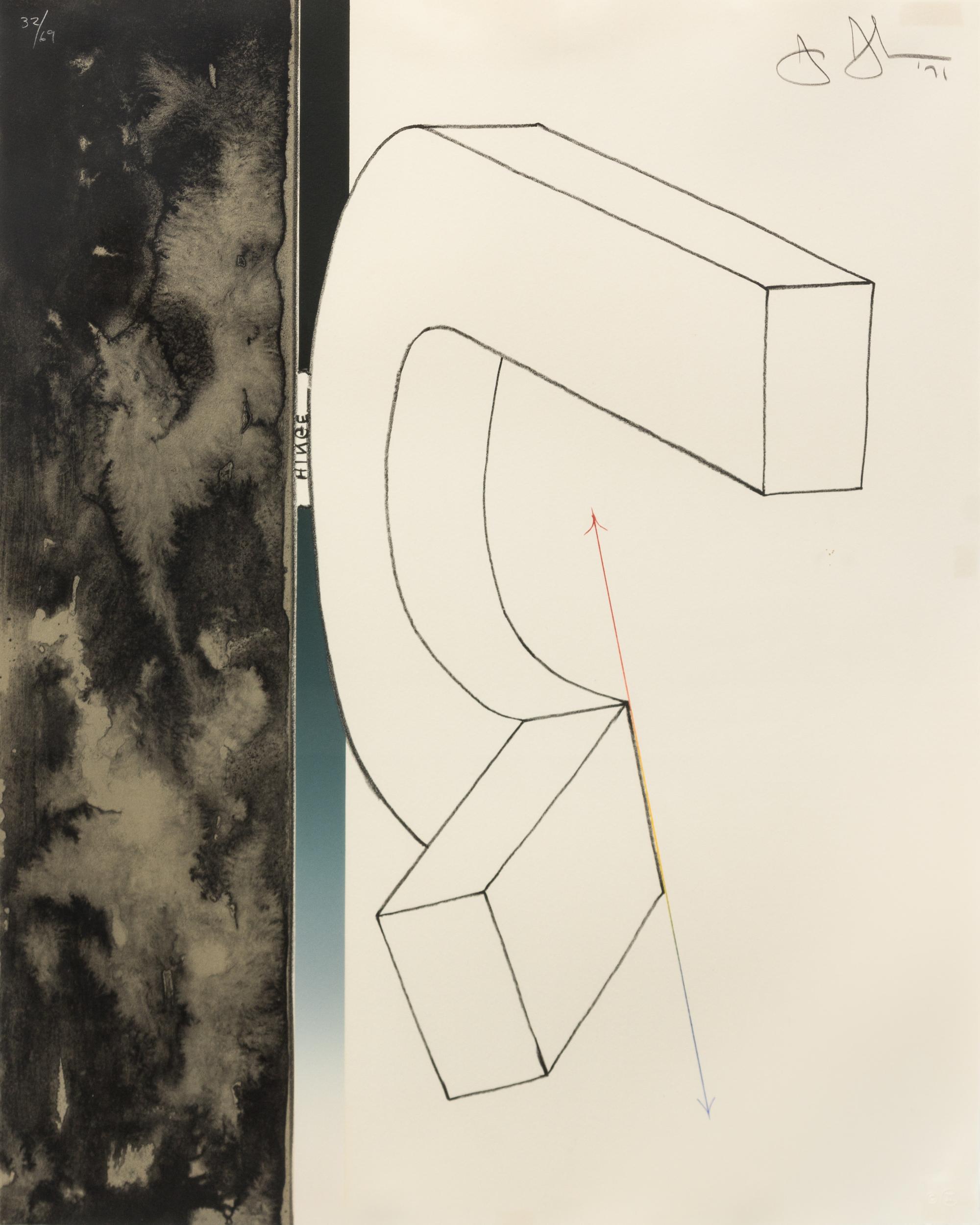 Jasper Johns, (American, b. 1930), Bent "U" (from Fragment-According to What), 1971