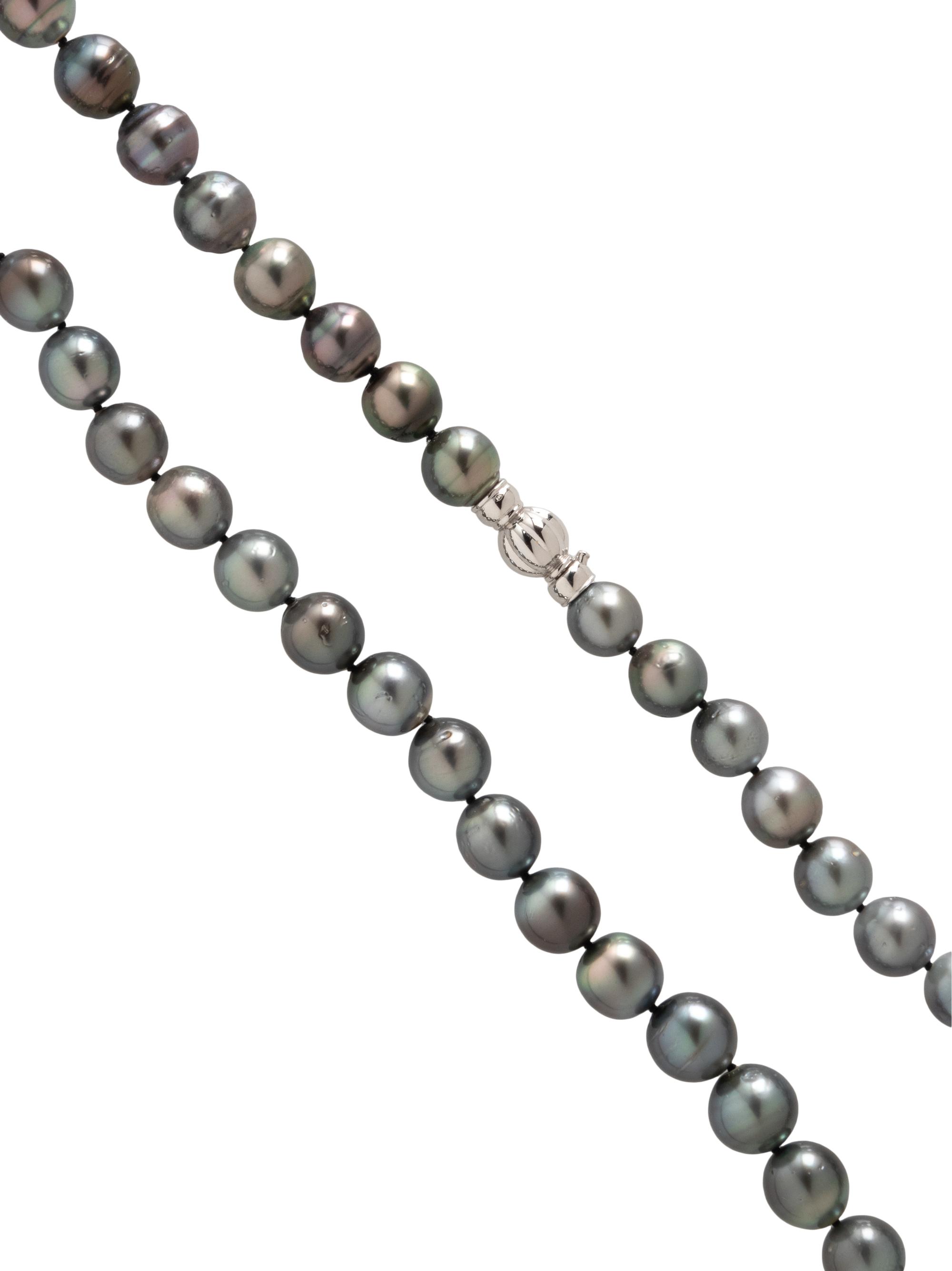 TWO CULTURED TAHITIAN PEARL NECKLACES