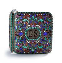A Russian Silver and Plique-à-Jour Enameled Cigarette Case