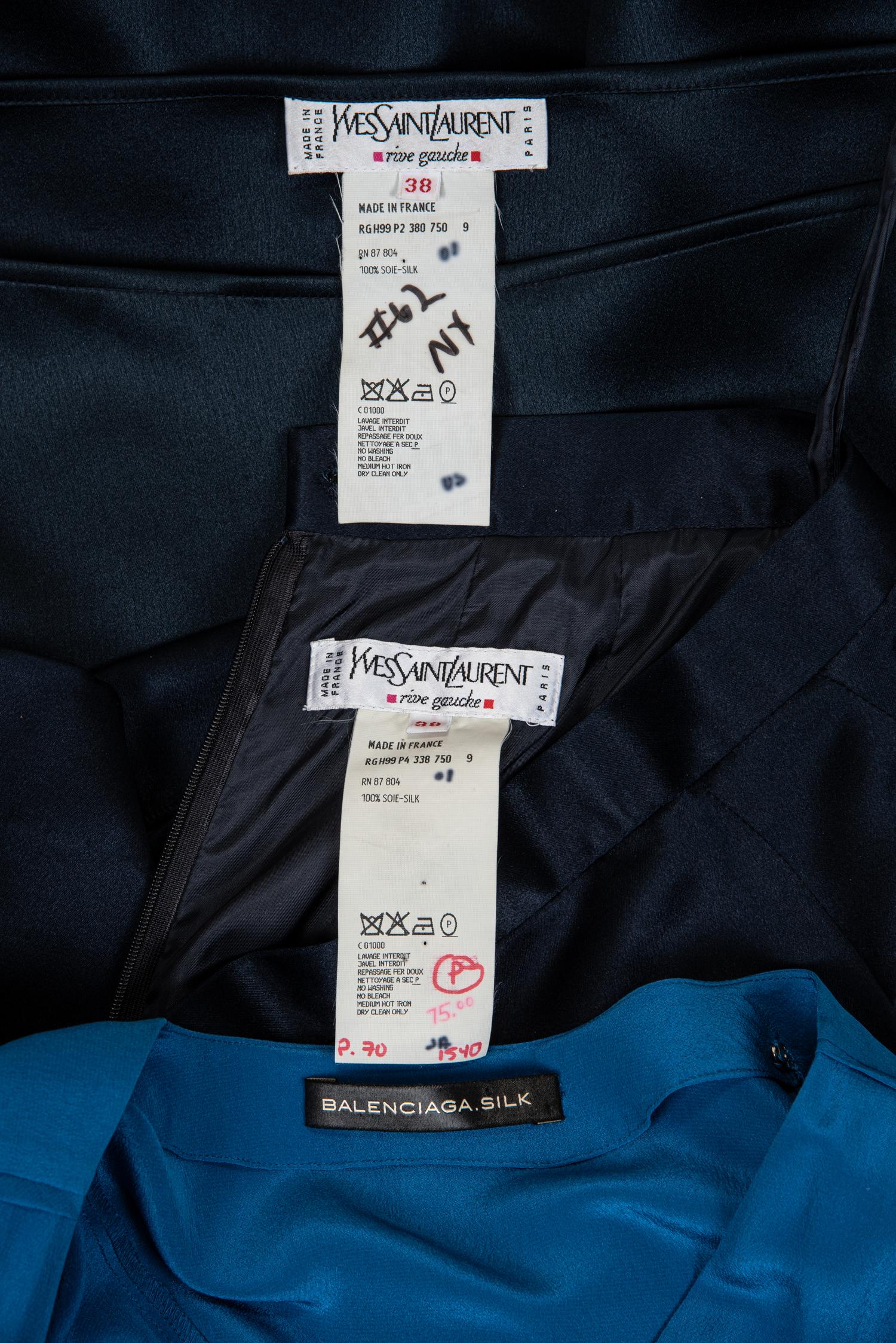 Two Designer Items: One Yves Saint Laurent Ensemble, One Balenciaga Dress, 1990-2000s