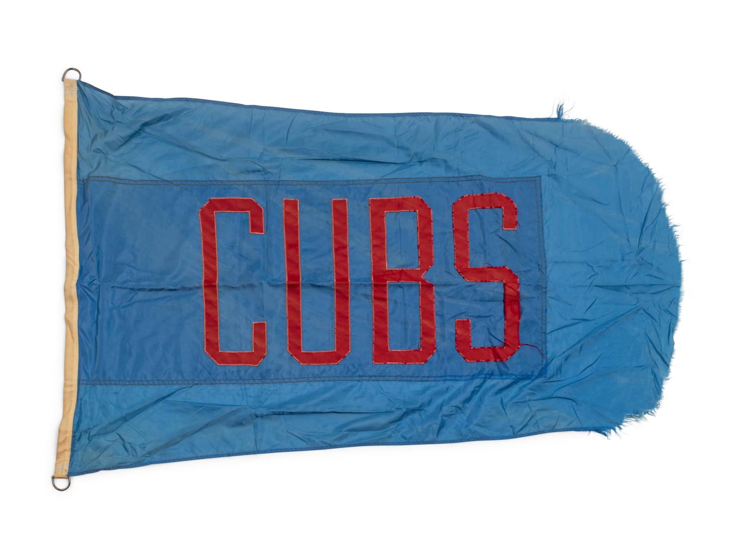 An Chicago Cubs Flag Once Flown on Wrigley Field Scoreboard Collected by Former Chicago Cubs Wrigley Field Head Scorekeeper,