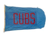 An Chicago Cubs Flag Once Flown on Wrigley Field Scoreboard Collected by Former Chicago Cubs Wrigley Field Head Scorekeeper,