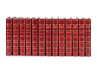 [BINDINGS]. A group of 126 volumes, most in fine full, half, or quarter leather bindings, including works relating to American and European lectures, literature and poetry.