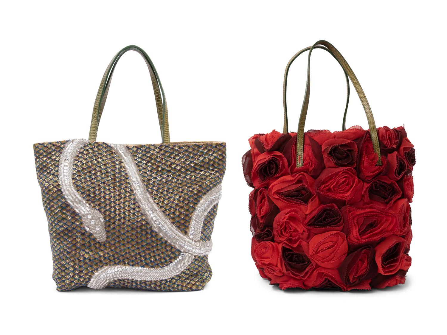 Two Valentino Bags: One Rosette and One Beaded Serpent, 1990-2000s