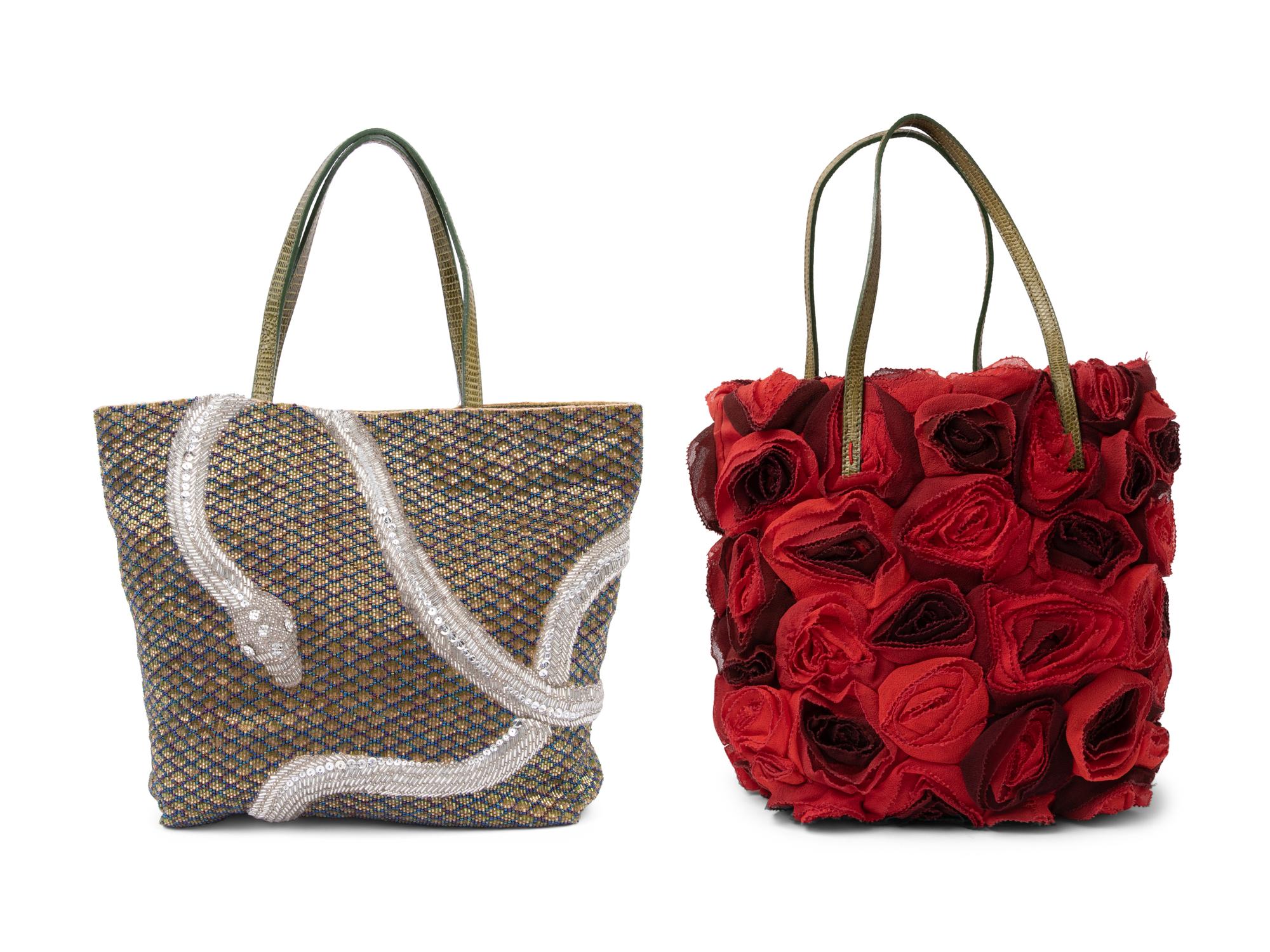 Two Valentino Bags: One Rosette and One Beaded Serpent, 1990-2000s