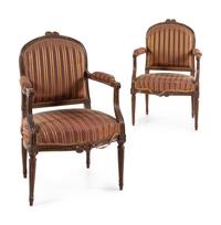 A Pair of Louis XVI Style Fauteuils