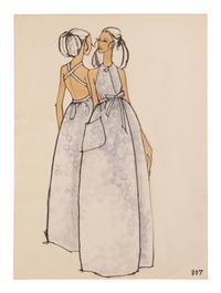 Four Issey Miyake for Geoffrey Beene Fashion Illustrations, Late 1960s-1970