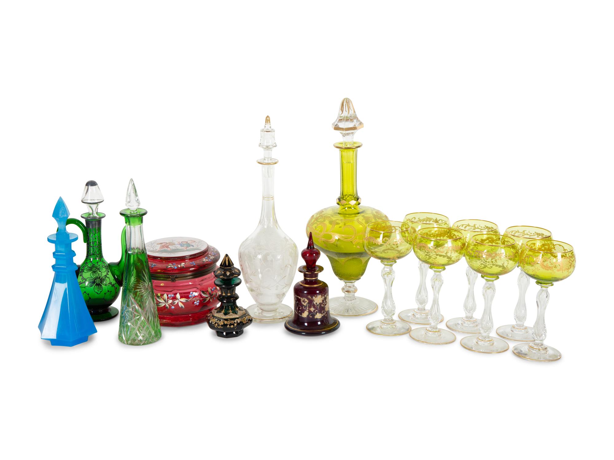A Collection of Glass Stemware and Table Articles
