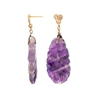 COLLECTION OF YELLOW GOLD AND CARVED AMETHYST JEWELRY