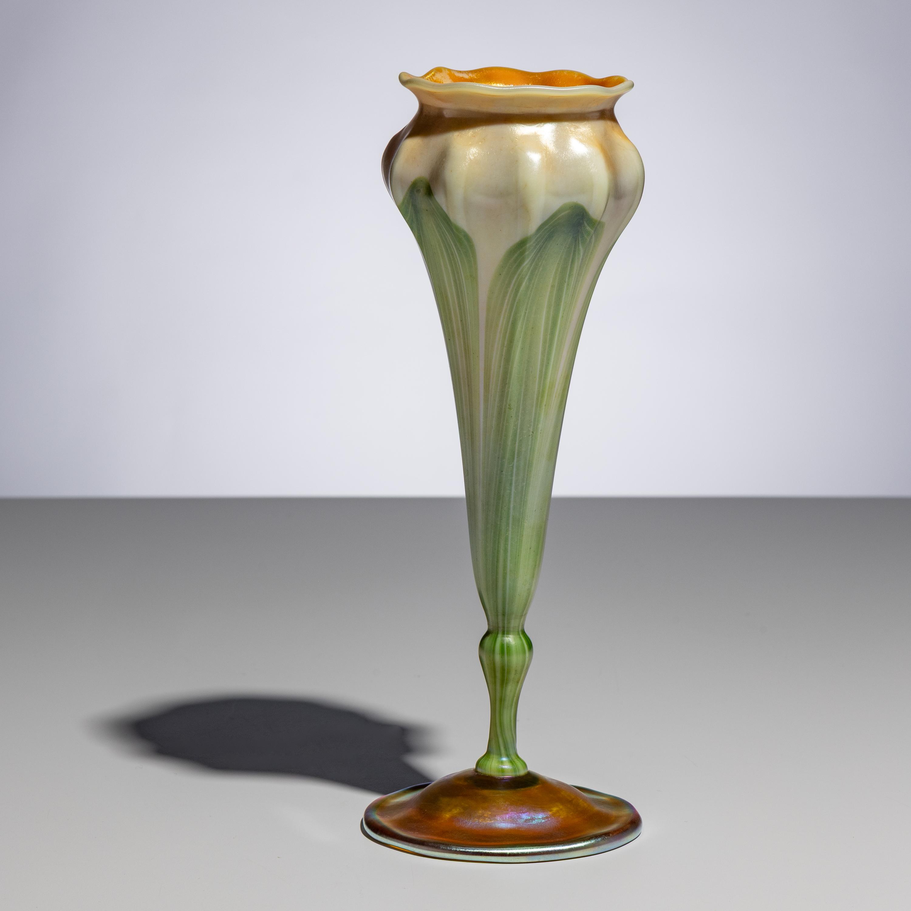 Tiffany Studios New York (American, 1880–1930) — Ribbed Floriform Vase, c. 1903–04