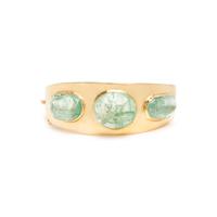 YELLOW GOLD AND GREEN BERYL BANGLE BRACELET