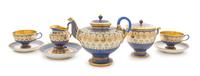 A Sevres Porcelain Tete-a-Tete Height of teapot 6 inches.