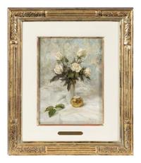 White Roses with Brass and Ivory Pillbox, 1988