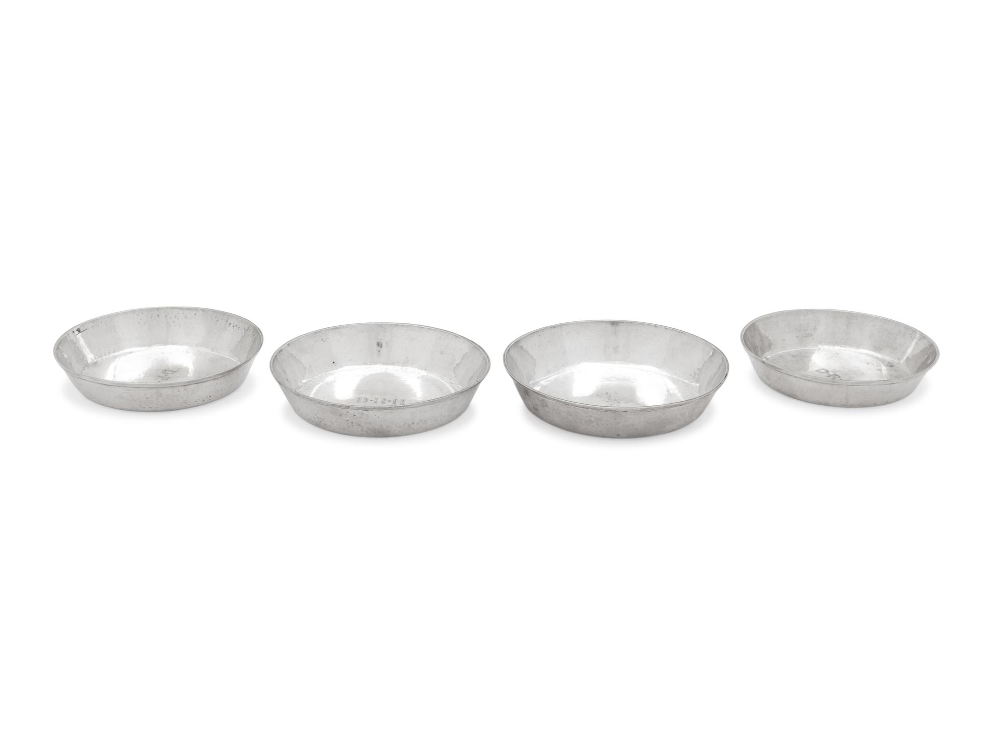 Four American Silver Nesting Dishes