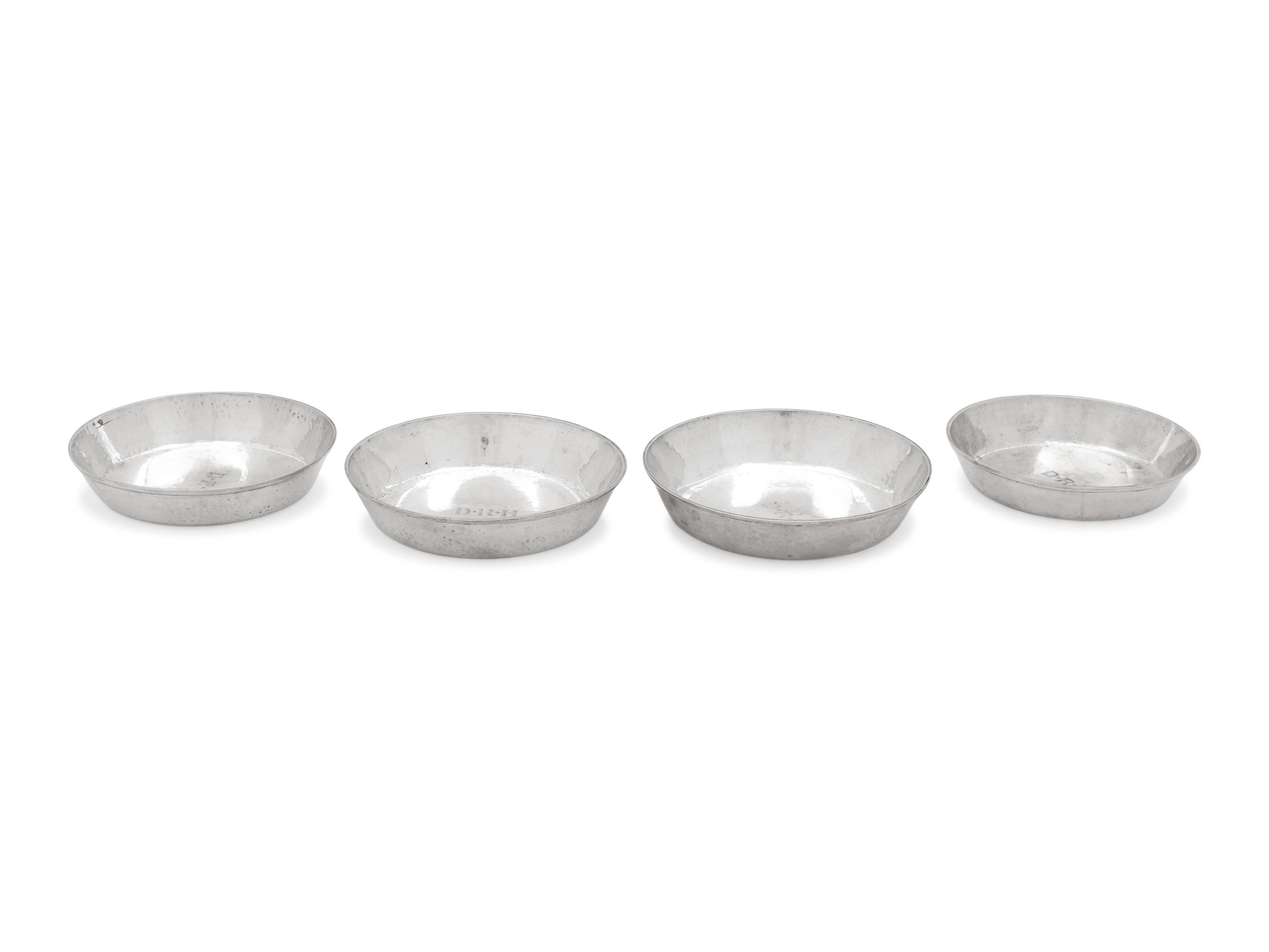 Four American Silver Nesting Dishes