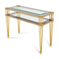 A Brass and Steel Tiered Side Table