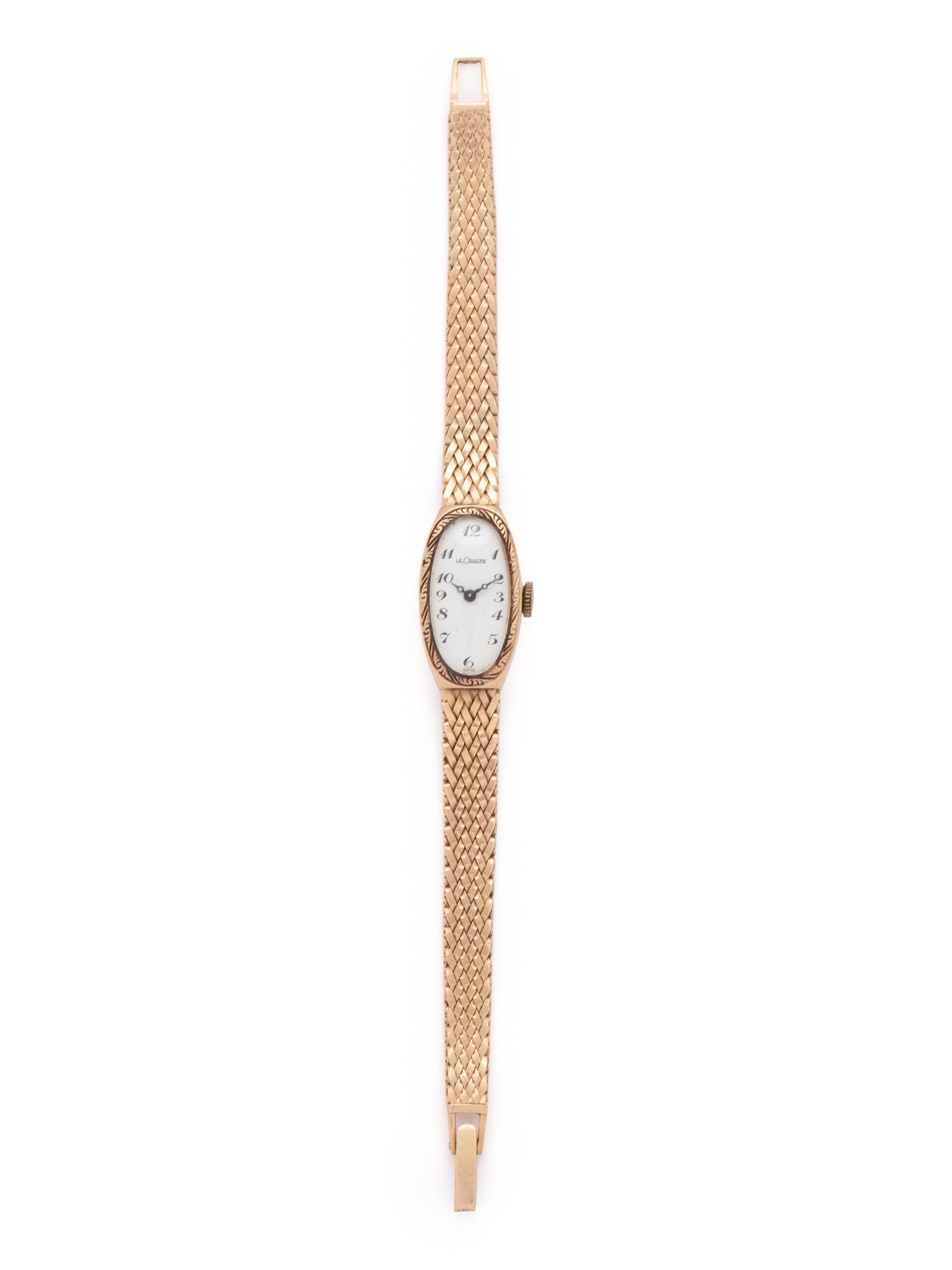 LeCOULTRE, 14K YELLOW GOLD WRISTWATCH