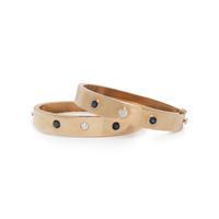 PAIR OF YELLOW GOLD, DIAMOND, AND SAPPHIRE BANGLE BRACELETS