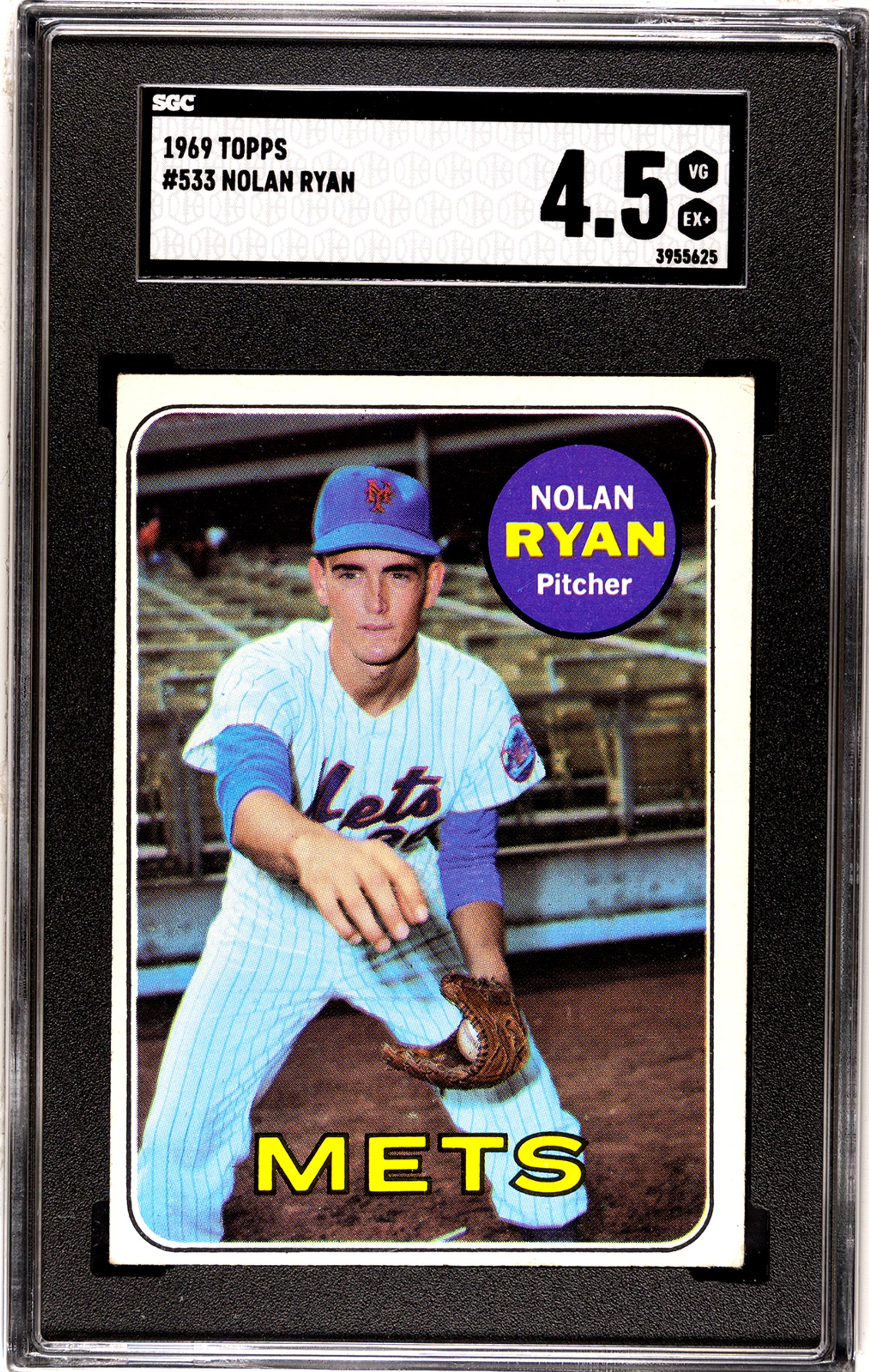 A 1969 Topps Nolan Ryan Baseball Card No. 533 (SGC 4.5 VG-EX+)