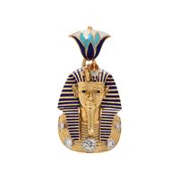 YELLOW GOLD, DIAMOND AND POLYCHROME ENAMEL EGYPTIAN PHARAOH PENDANT