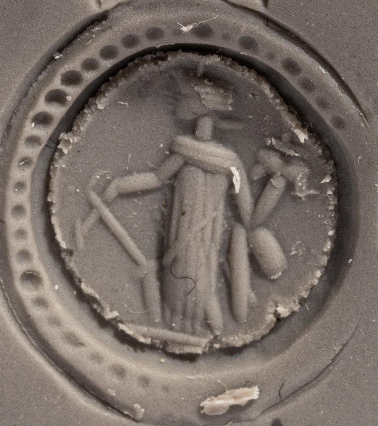 A Late Roman Gold and Stone Finger Ring with the Goddess Fortuna