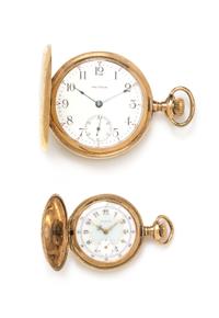 A Collection of Gold Filled Hunter Case Pocket Watches, Waltham and Elgin,
