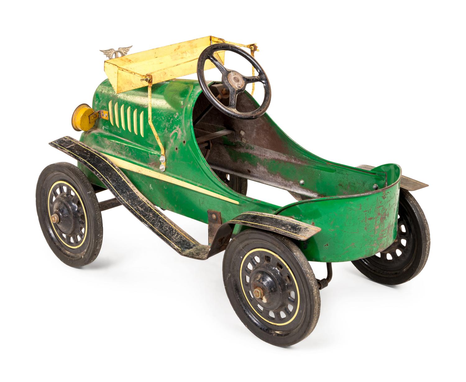 A Green-Painted Pedal Car