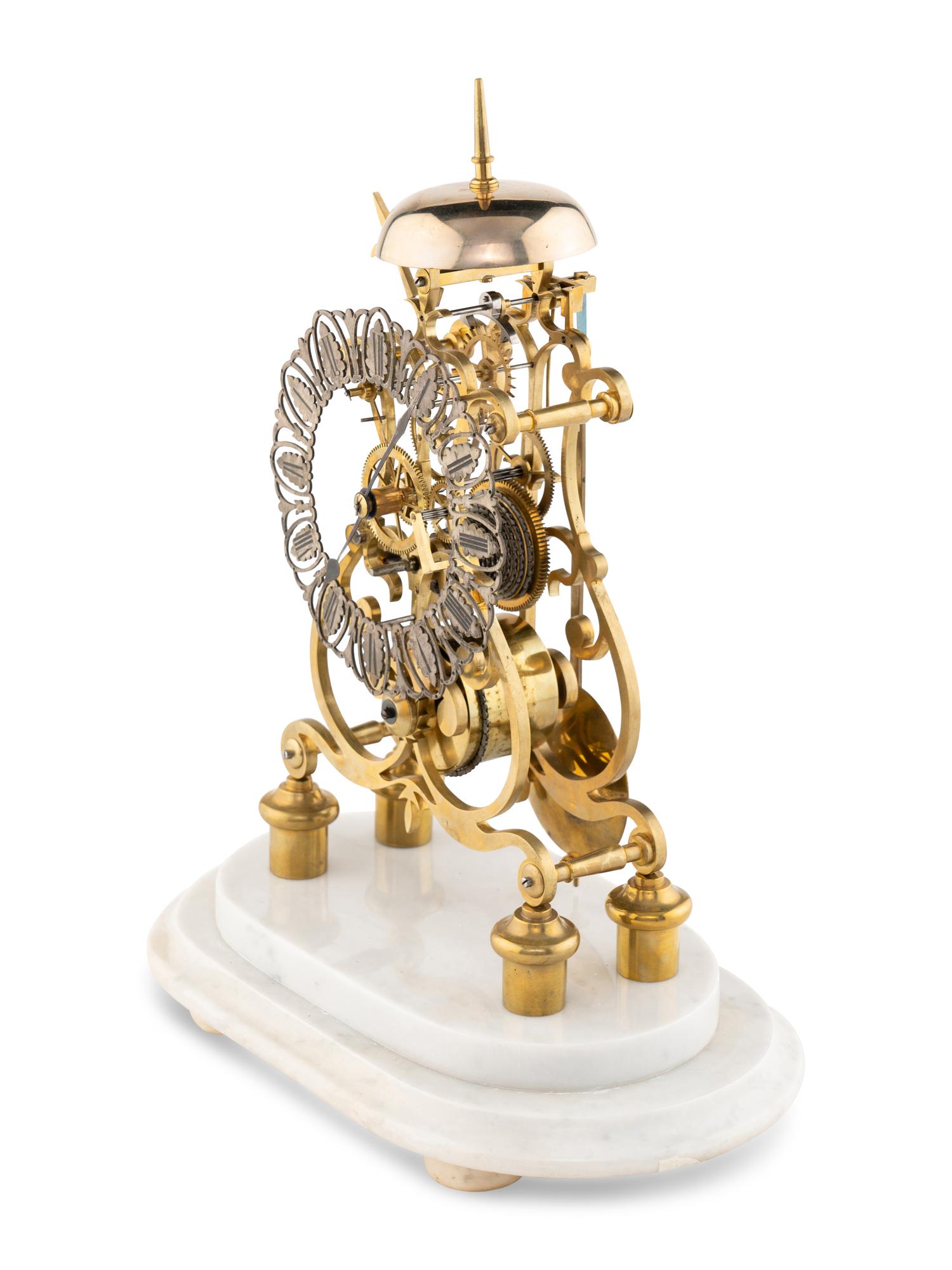 An English Brass Single-Fusée Skeleton Clock