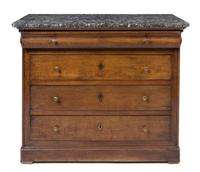 A Louis Philippe Oak Commode Height 39 1/4 x width 48 1/2 x depth 22 1/2 inches. — 19TH CENTURY