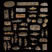 A Group of 42 assorted Japanese metal fittings 日本金屬小器物 42件 Edo to Meiji period ?????
