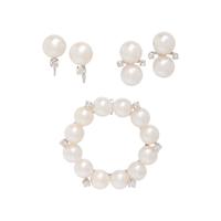 COLLECTION OF WHITE GOLD, DIAMOND, AND CULTURED PEARL JEWELRY