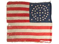 [FLAGS]. 42-star American flag with double-medallion star pattern. Ca 1889-1890.