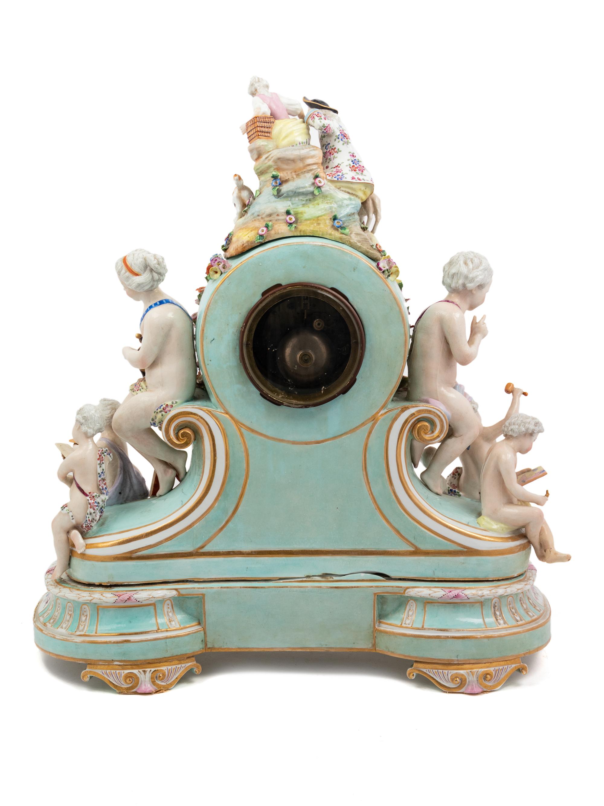 A German Porcelain Mantel Clock