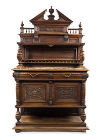A Victorian Buffet a Deux Corps, Height 79 x width 47 x depth 18 3/4 inches.