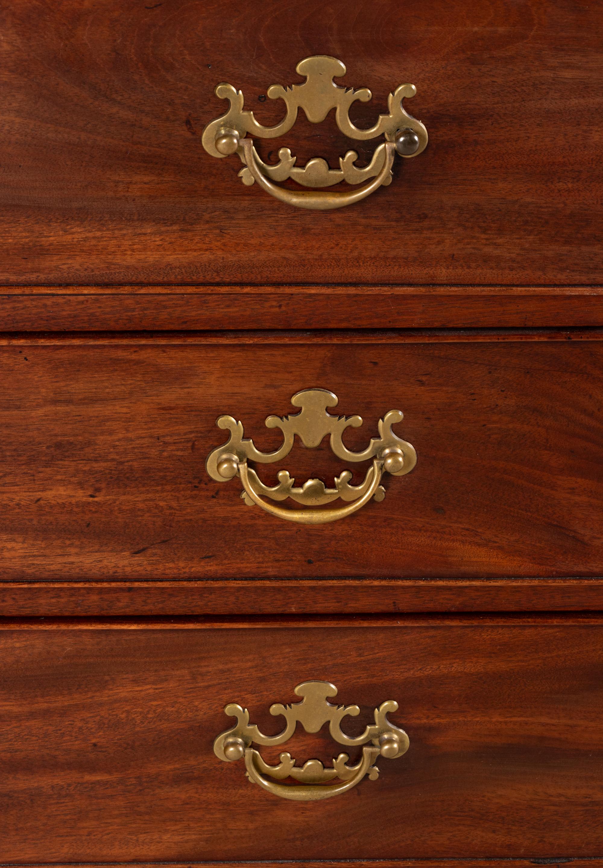 A George III Mahogany Bureau Cabinet