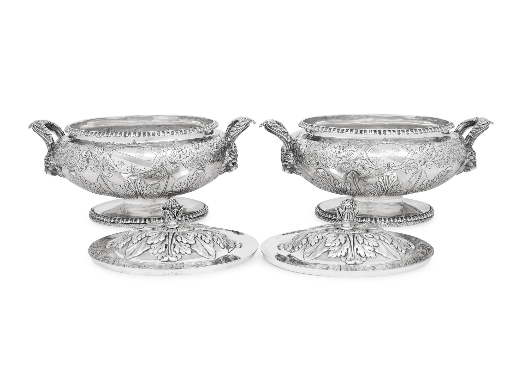 A Pair of Scottish George III Silver Covered Tureens