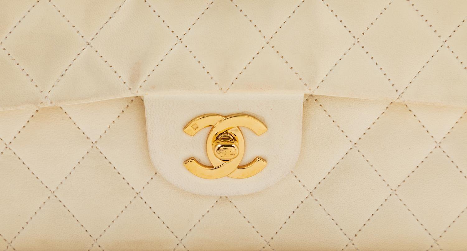 Chanel Cream Medium Double Flap Bag, 2004-2005