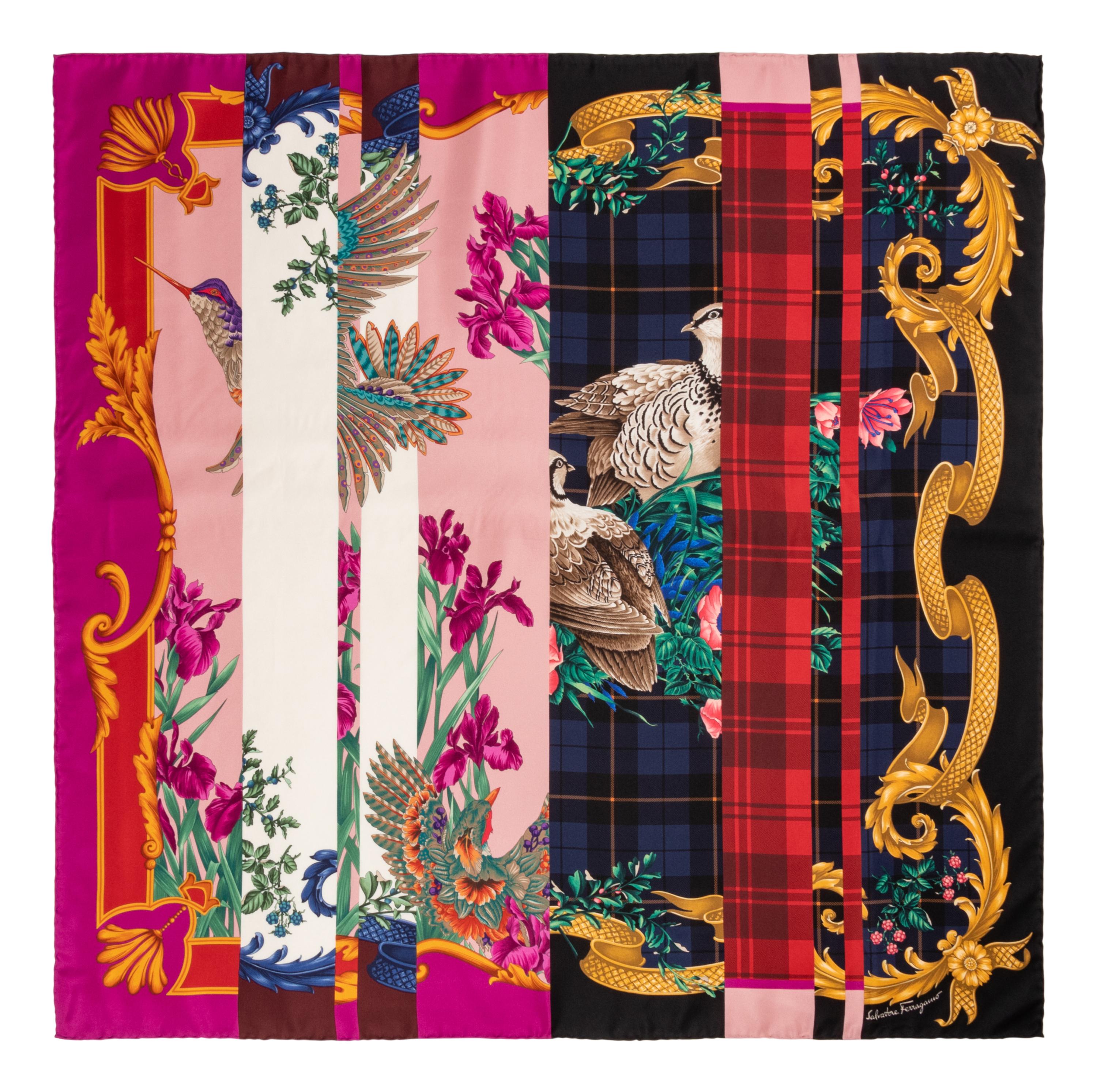 Three Designer Scarves: Two Hermès, One Ferragamo