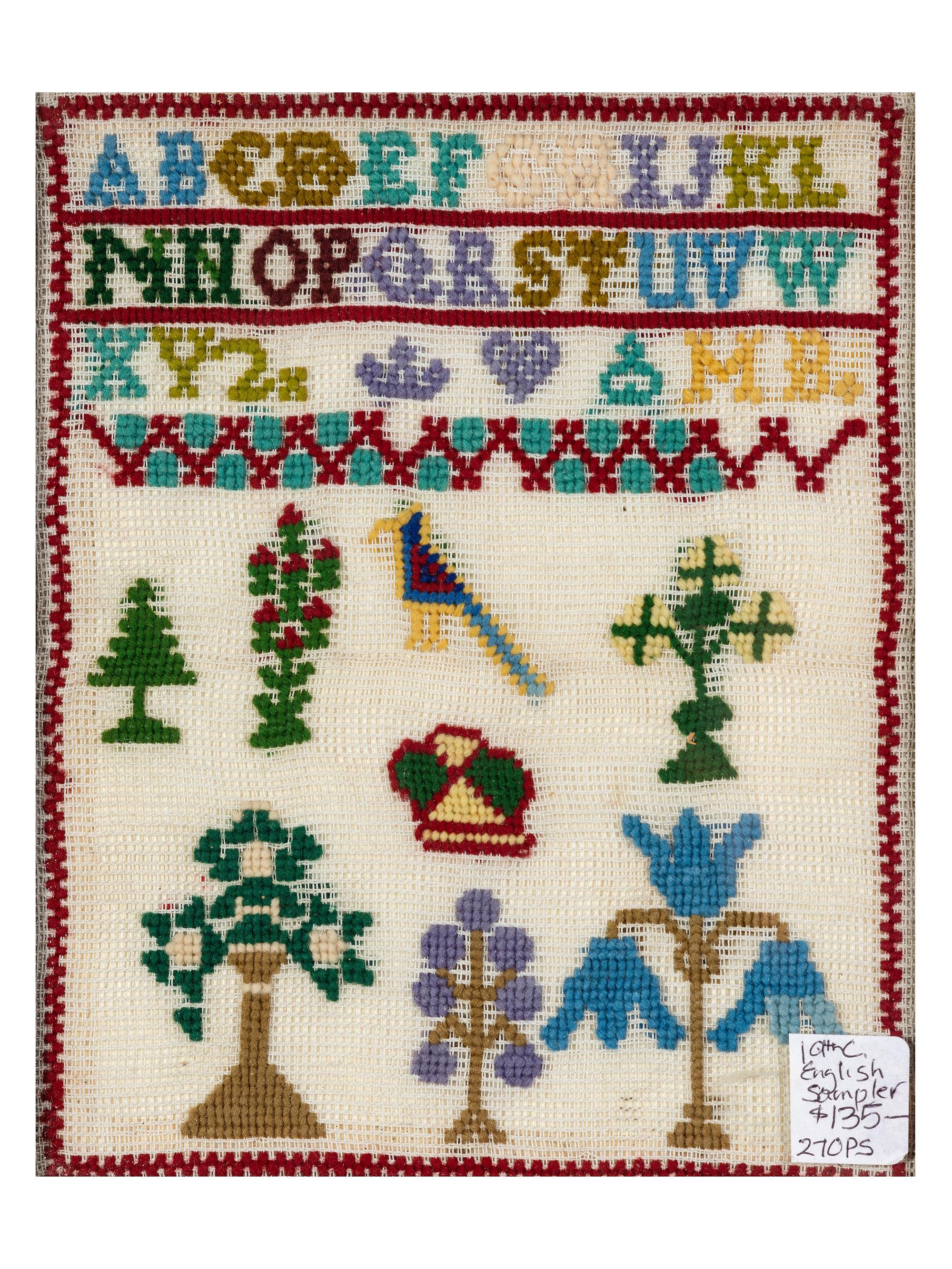 Seven Needlework Embroidered Schoolgirl's Samplers