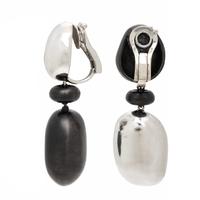 Sabbadini, Blackened Steel and White Gold Earrings