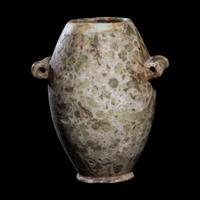 An Egyptian Green Gray Breccia Vessel with Lug Handles